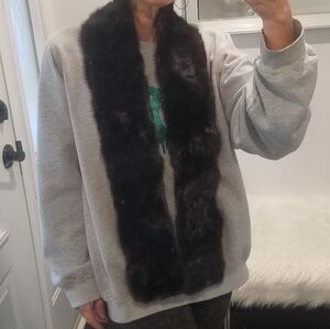 Vintage Genuine Mink Real Fur Long Scarf Collar Shrug Boa